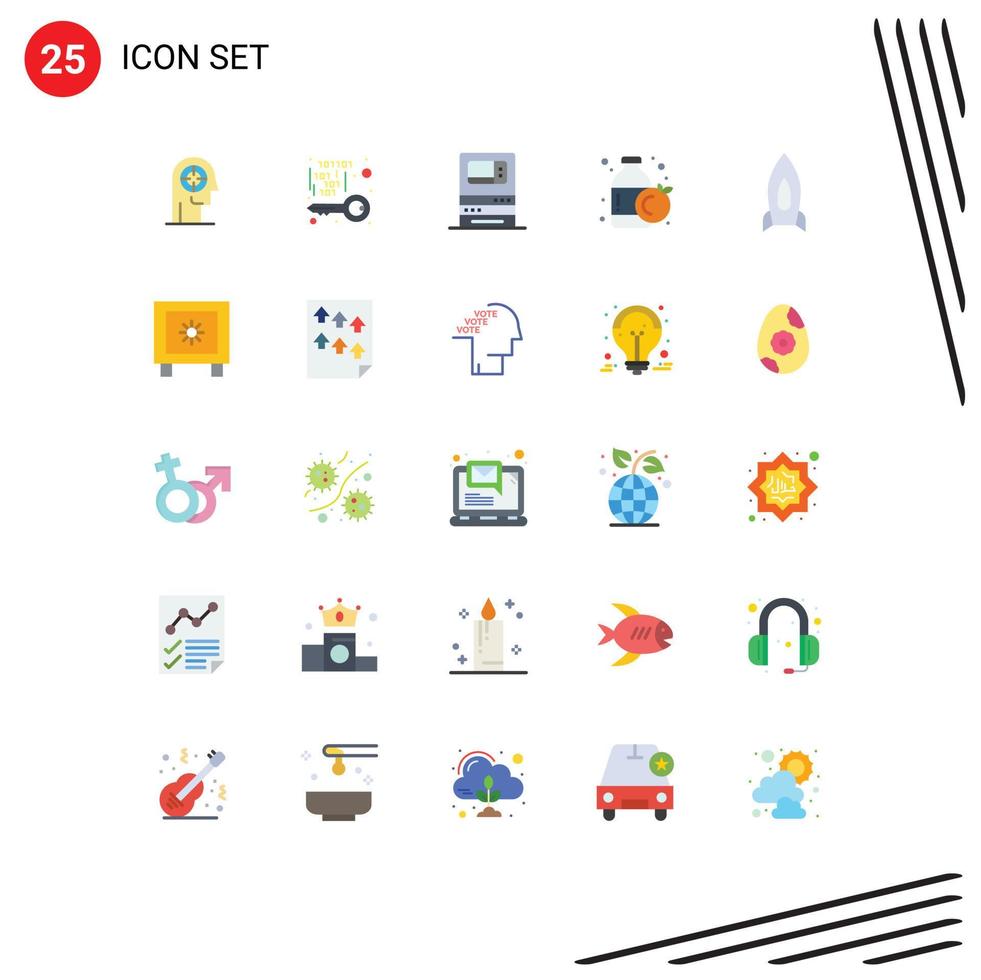 Universal Icon Symbols Group of 25 Modern Flat Colors of bottle bottle private withdraw machine Editable Vector Design Elements