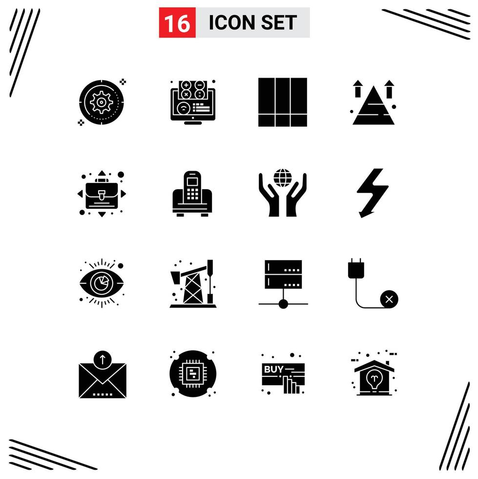 16 Creative Icons Modern Signs and Symbols of arrow mountain education lines grid layout Editable Vector Design Elements