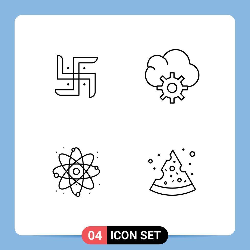 4 Line concept for Websites Mobile and Apps church power religion data pizza Editable Vector Design Elements