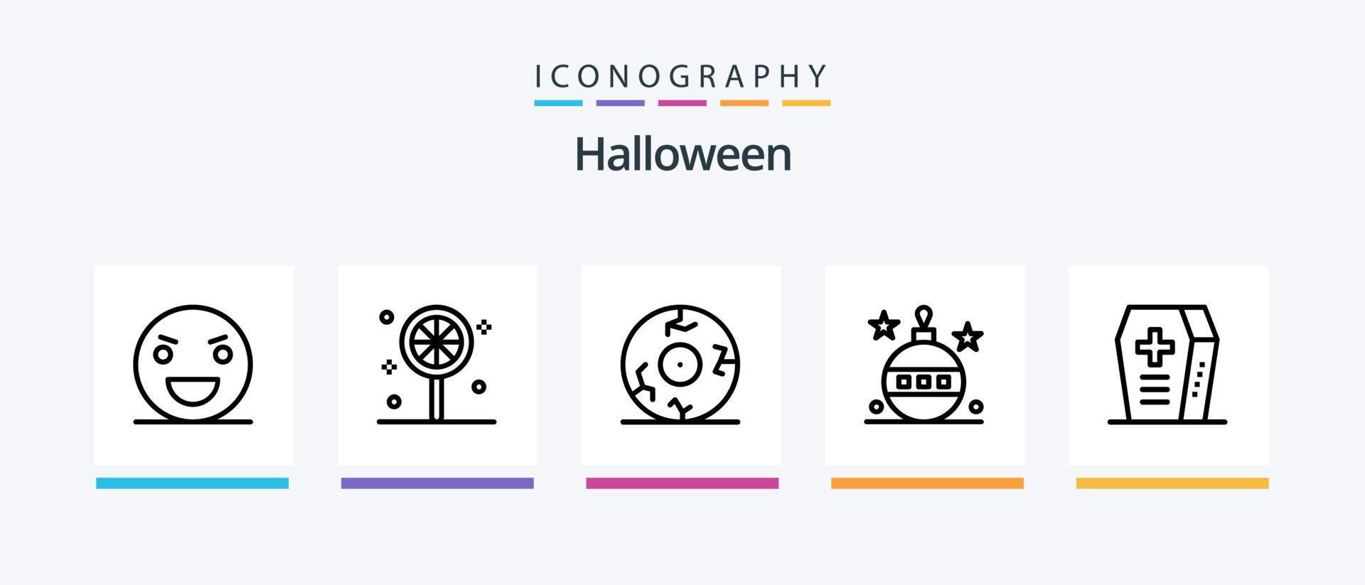 Halloween Line 5 Icon Pack Including holidays. globe. holiday. easter. sweet icon. Creative Icons Design vector