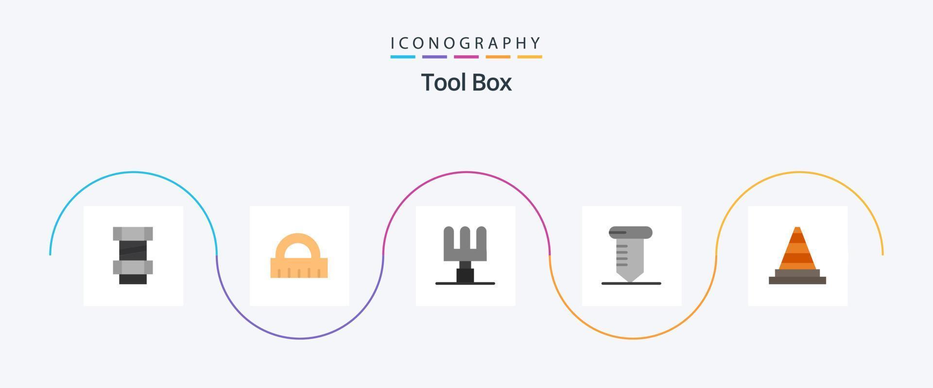 herramientas plano 5 5 icono paquete incluso . reparar. herramientas. construcción vector