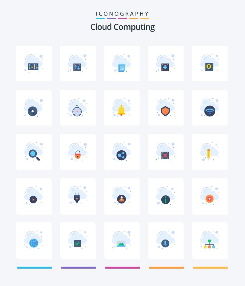 Creative Cloud Computing 25 Flat icon pack  Such As cloud. . cloud. cloud . add vector