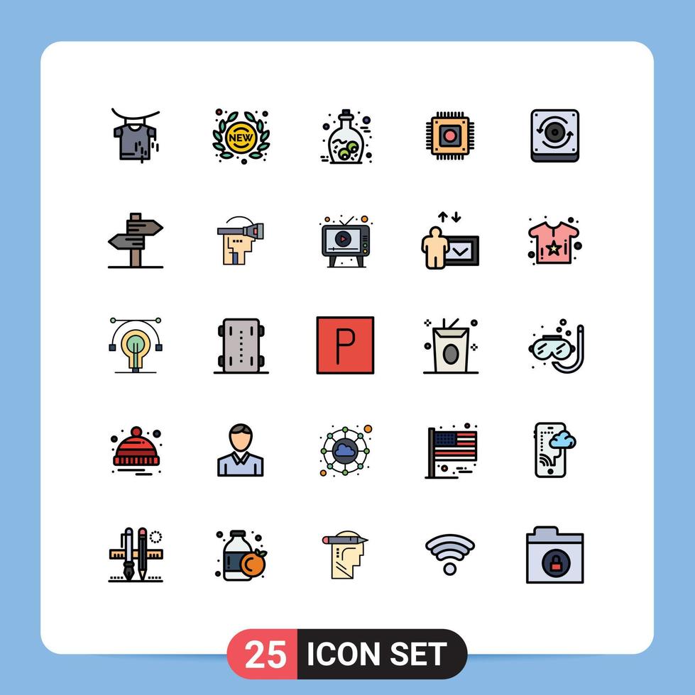 25 Creative Icons Modern Signs and Symbols of speaker computer eye microchip chip Editable Vector Design Elements