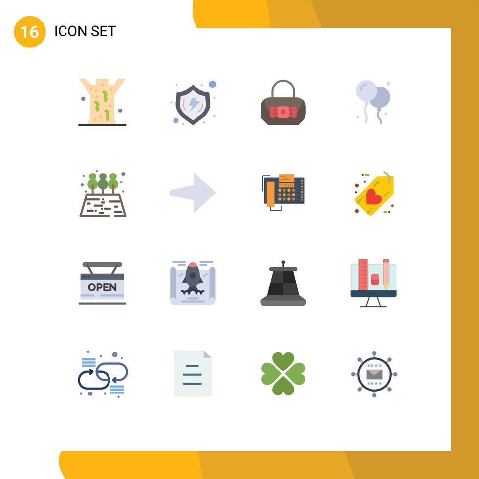 16 Universal Flat Colors Set for Web and Mobile Applications tree agriculture verify canada balloon Editable Pack of Creative Vector Design Elements