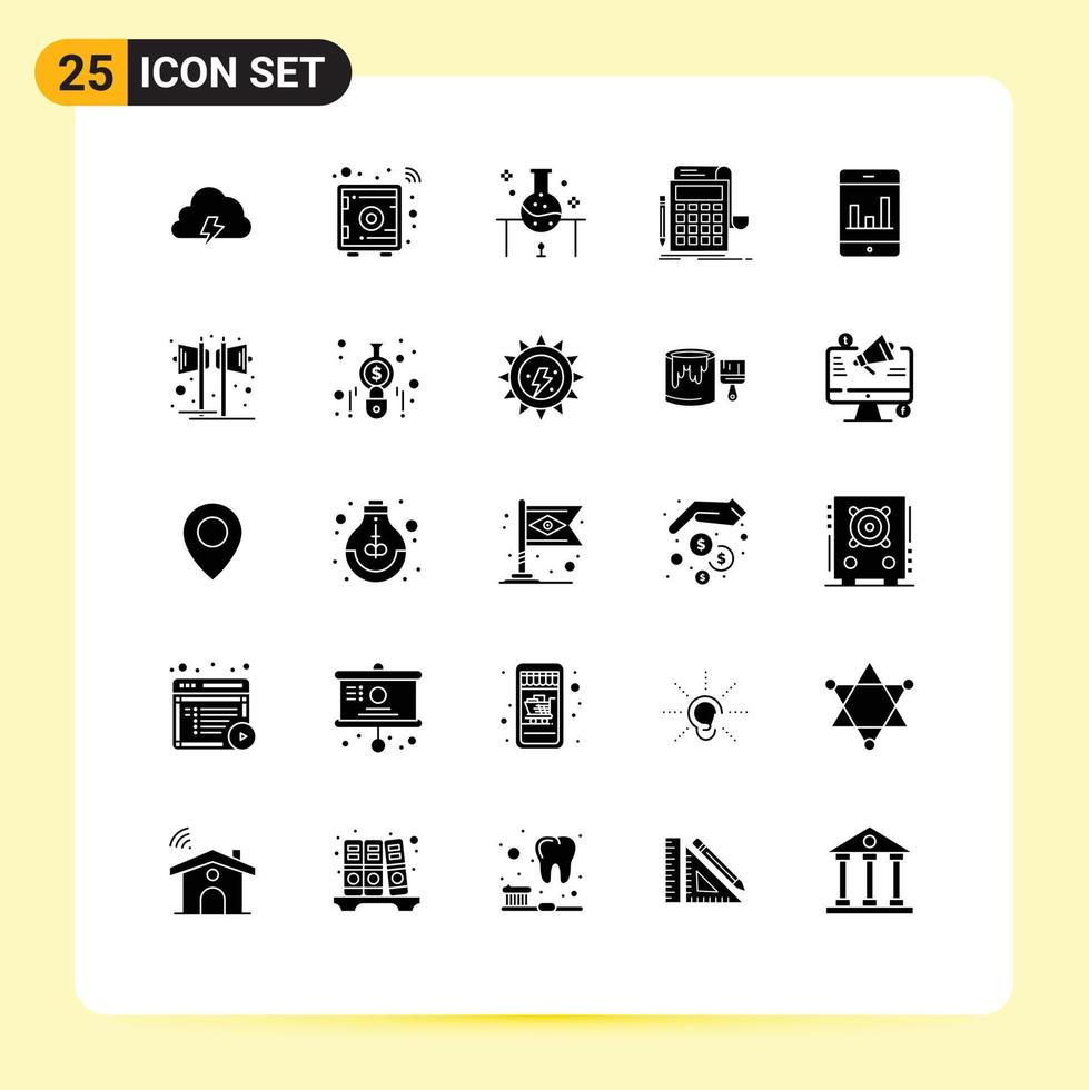 conjunto de 25 moderno ui íconos símbolos señales para cálculo auditoría seguro caja contabilidad Ciencias experimentar editable vector diseño elementos