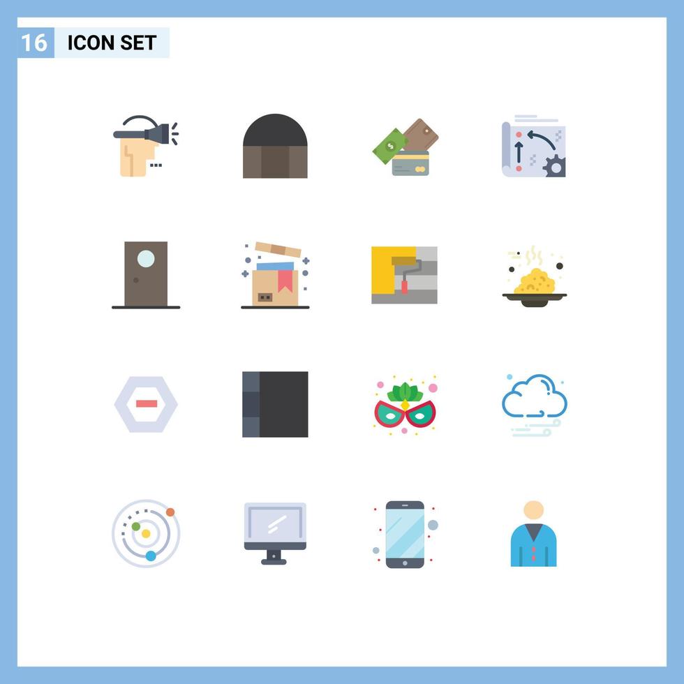 Set of 16 Modern UI Icons Symbols Signs for api setting credit card ...