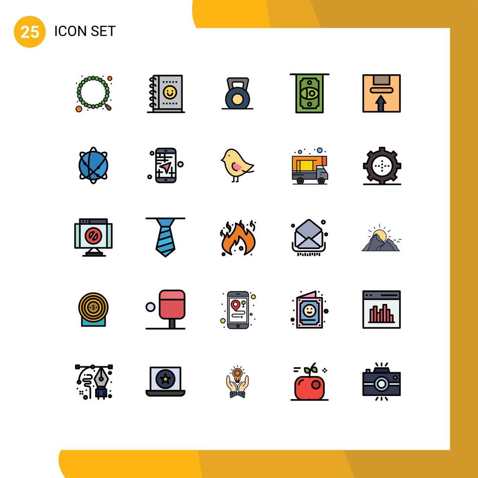 25 creativo íconos moderno señales y símbolos de logístico entrega aptitud caja efectivo editable vector diseño elementos