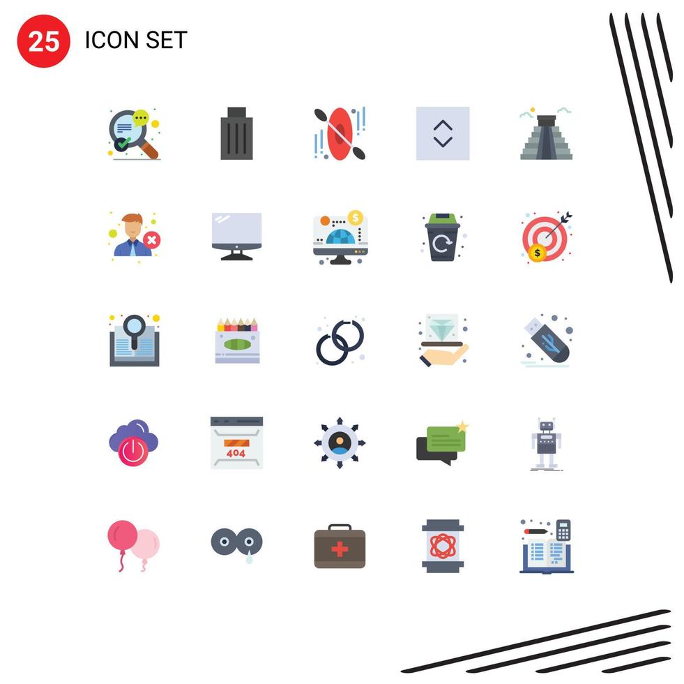 Modern Set of 25 Flat Colors and symbols such as american building trash square arrows Editable Vector Design Elements
