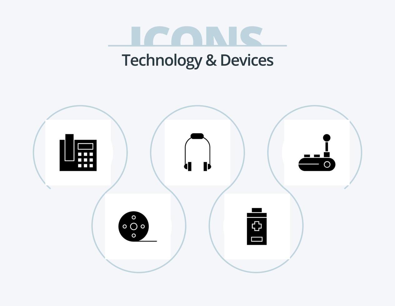 Devices Glyph Icon Pack 5 Icon Design. joy pad. joy pad. telephone. controller. phone vector