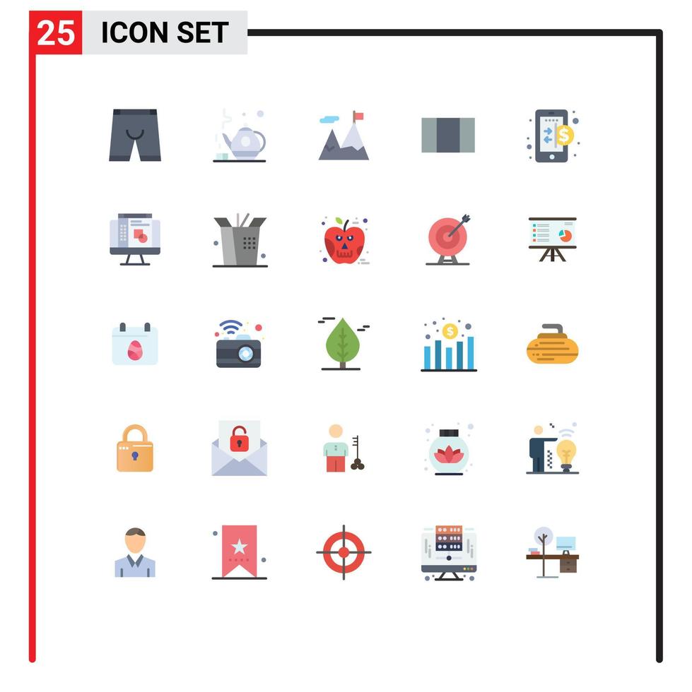 Modern Set of 25 Flat Colors Pictograph of internet economy accomplished business layout Editable Vector Design Elements