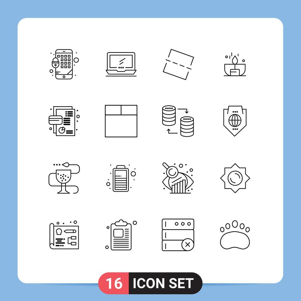 16 Thematic Vector Outlines and Editable Symbols of card shine image lighter dark Editable Vector Design Elements