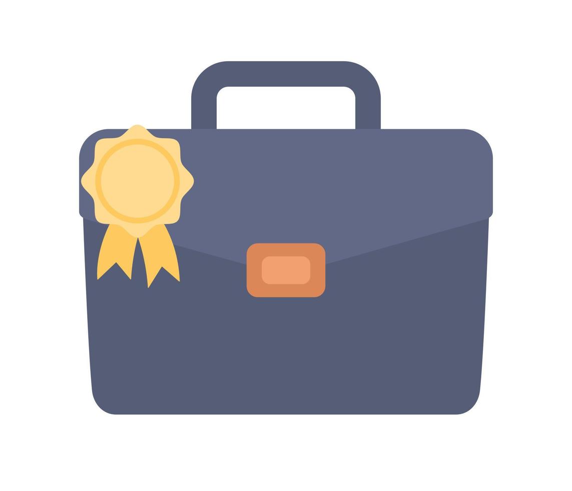 Briefcase with quality or approved medal icon. Business, security, safety, protection, protect concept. Vector flat illustration