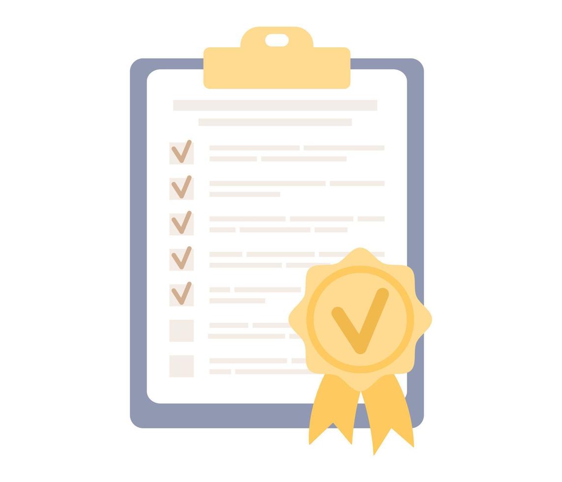 Certificate icon. Diploma premium. Simple high quality. Guarantee sign with check mark. Premium quality. Warranty certificate medal. Quality mark. Vector flat illustration