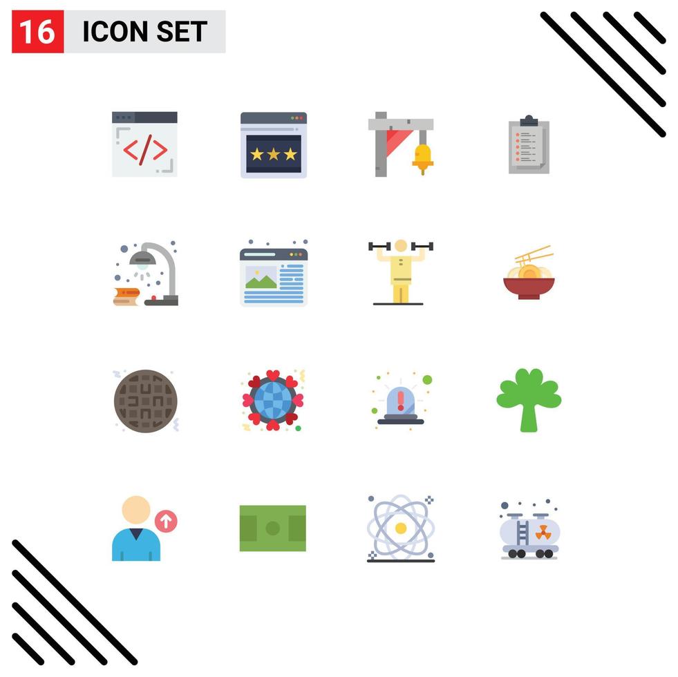 Pictogram Set of 16 Simple Flat Colors of revision lamp train book result Editable Pack of Creative Vector Design Elements