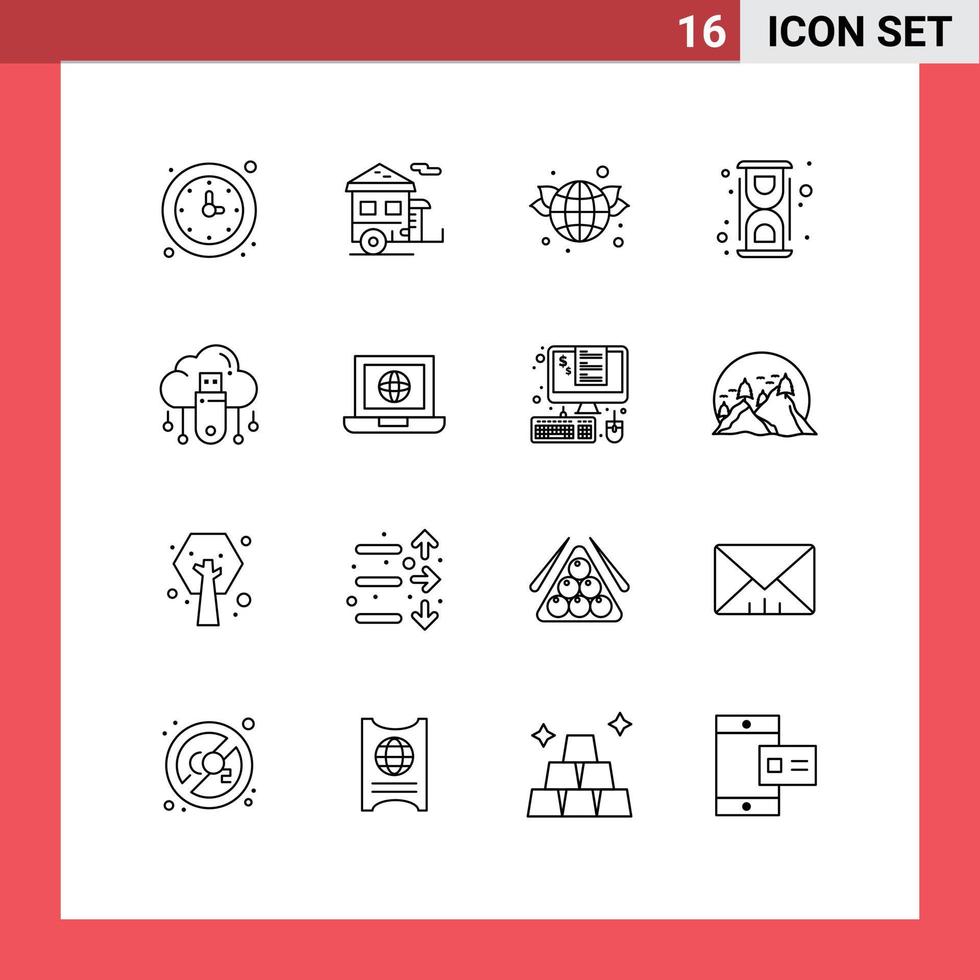 16 Creative Icons Modern Signs and Symbols of convert lab trailer chemical world Editable Vector Design Elements