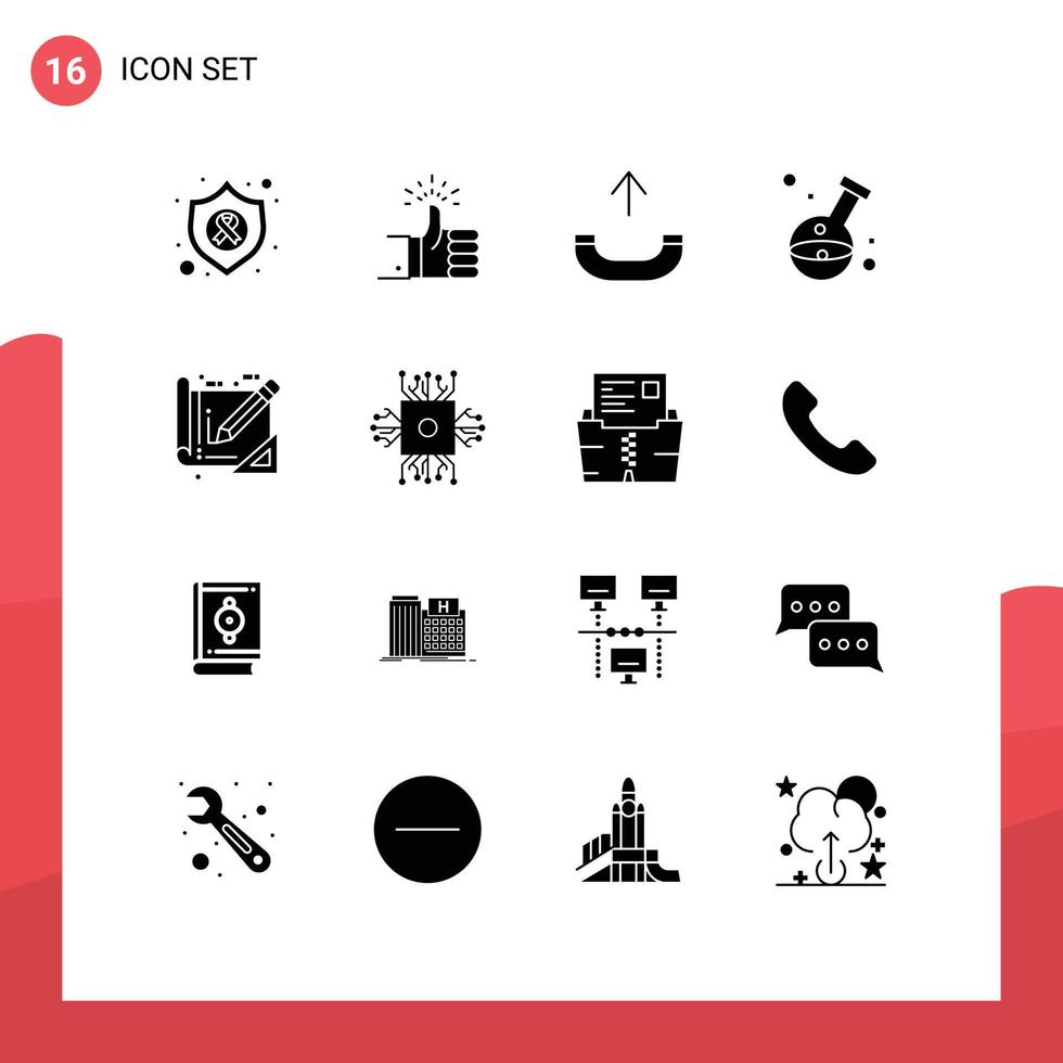 16 Creative Icons Modern Signs and Symbols of tools laboratory target hospital health Editable Vector Design Elements