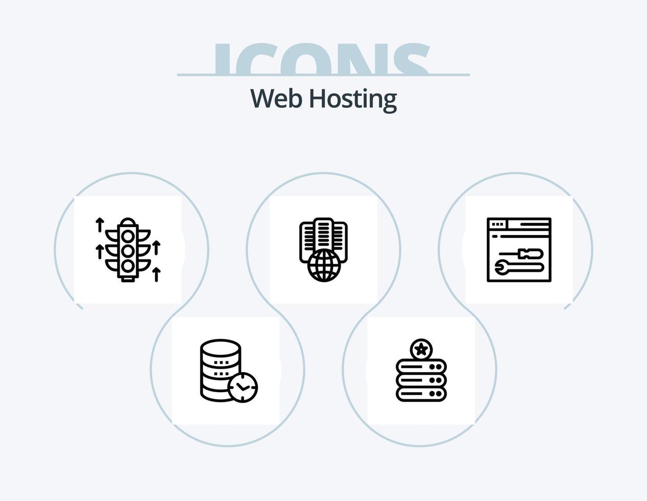 Web Hosting Line Icon Pack 5 Icon Design. storage. folder. web. data. storage vector