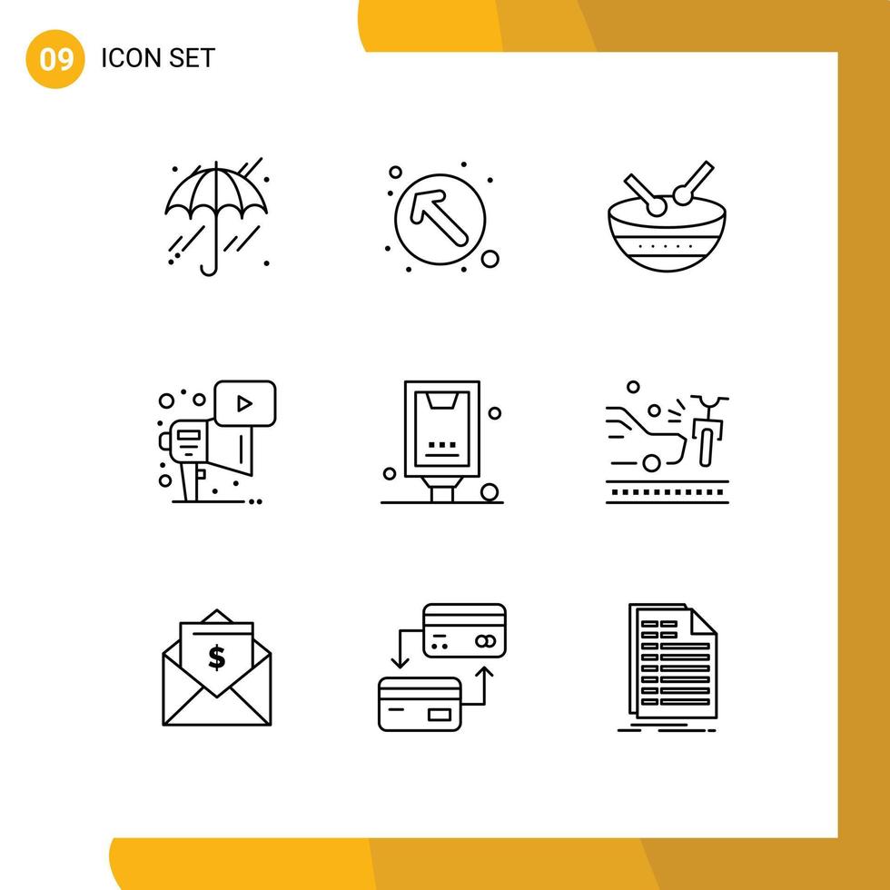 9 Creative Icons Modern Signs and Symbols of billboard advertising instrument play marketing Editable Vector Design Elements