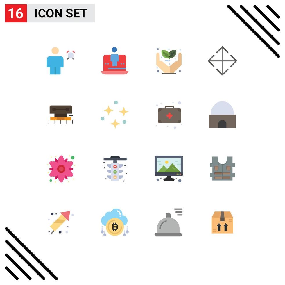 16 Universal Flat Color Signs Symbols of level move technology arrow investment Editable Pack of Creative Vector Design Elements