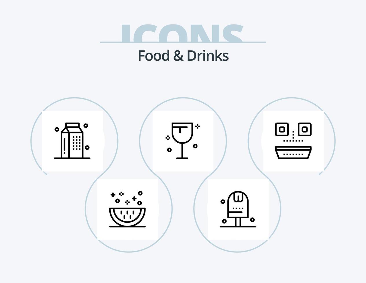 Food and Drinks Line Icon Pack 5 Icon Design. cup. meal. eating. food. drink vector