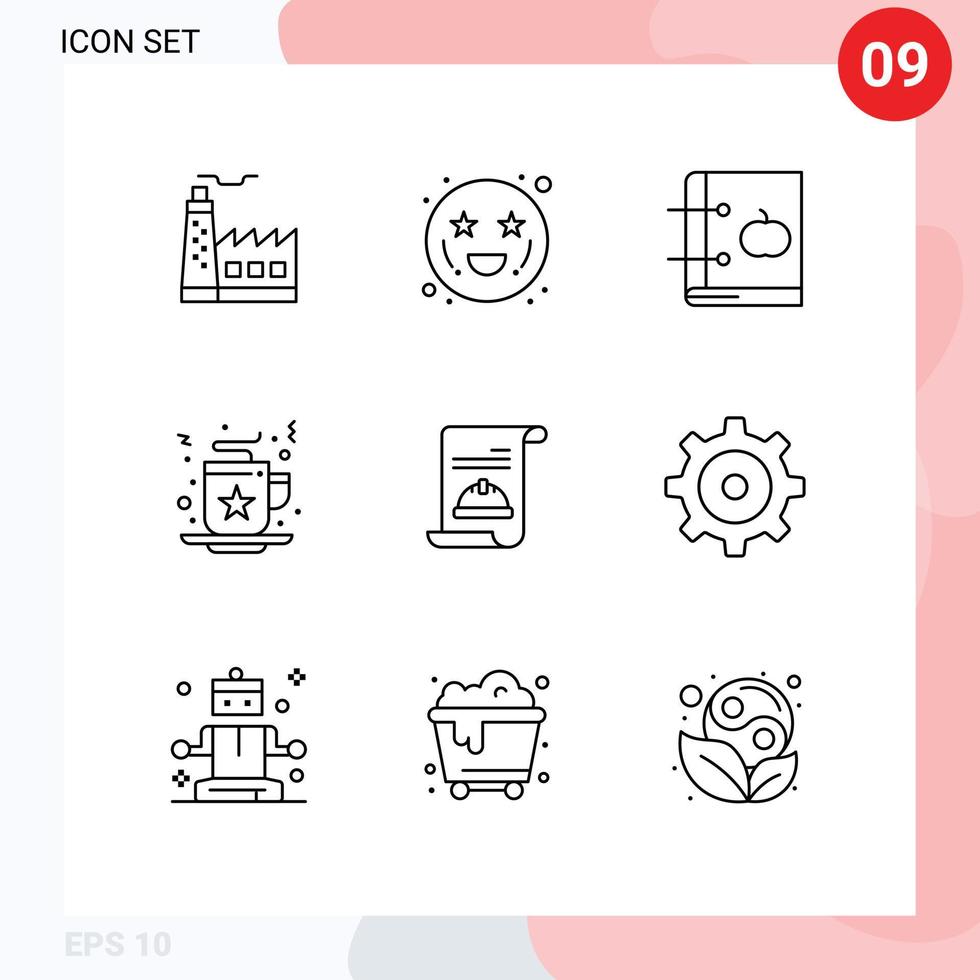9 Creative Icons Modern Signs and Symbols of invitation coffee apple christmas learning Editable Vector Design Elements
