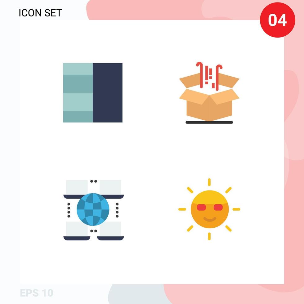 Mobile Interface Flat Icon Set of 4 Pictograms of grid business business marketing energy Editable Vector Design Elements