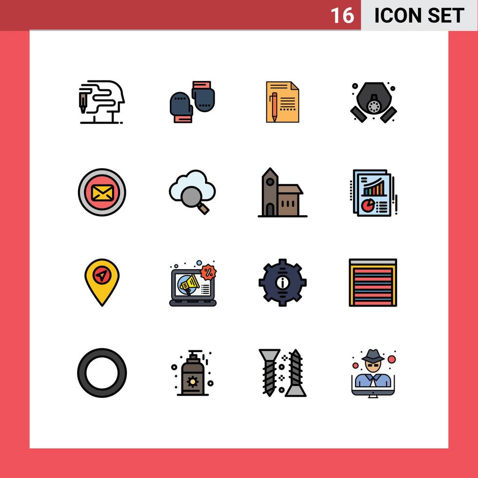 16 Creative Icons Modern Signs and Symbols of chat pollution edit mask write Editable Creative Vector Design Elements
