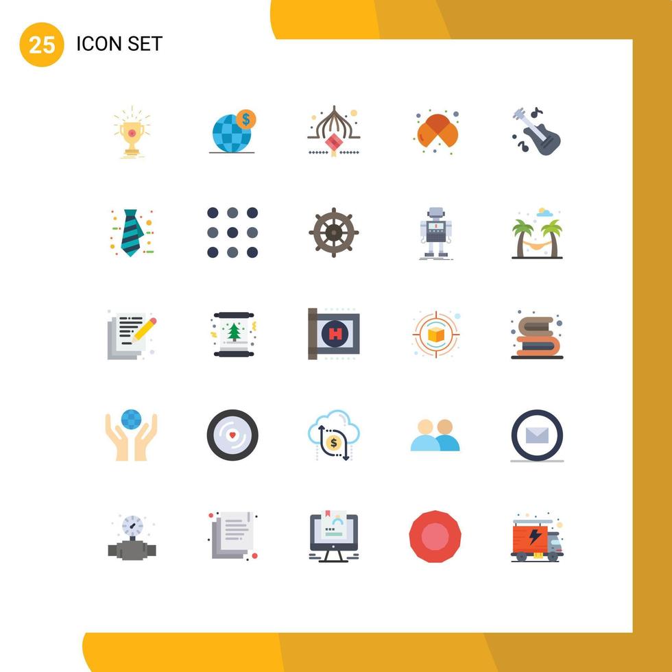 Set of 25 Modern UI Icons Symbols Signs for chemistry atoms globe eid decoration Editable Vector Design Elements