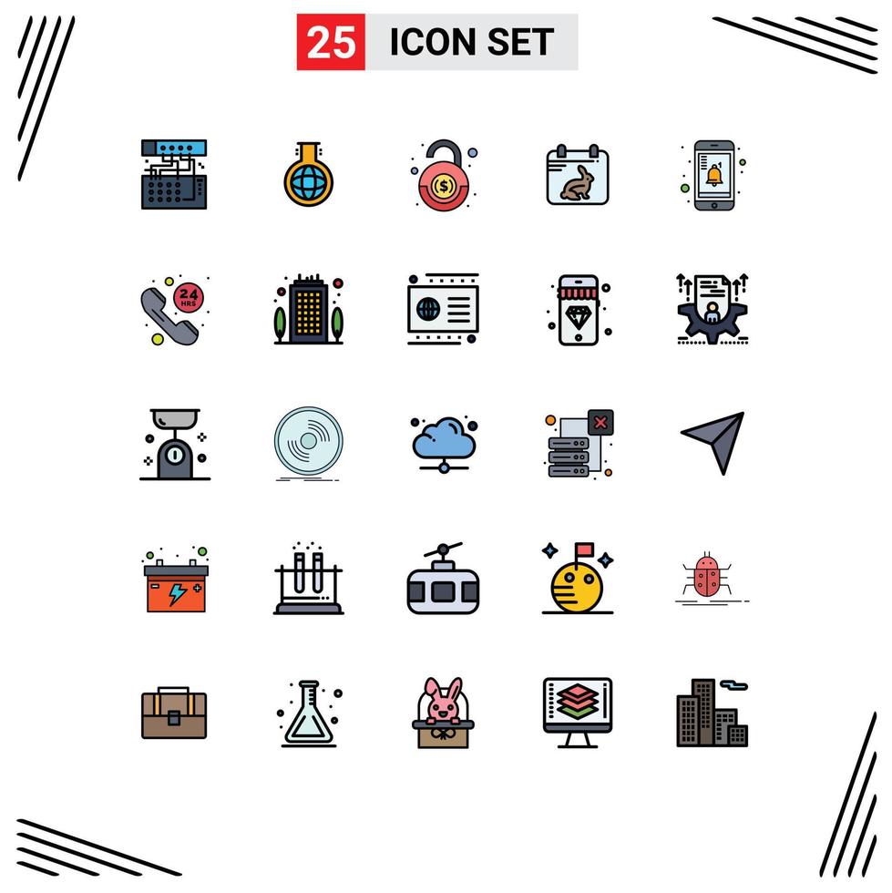 25 Creative Icons Modern Signs and Symbols of mobile easter experiment day security Editable Vector Design Elements