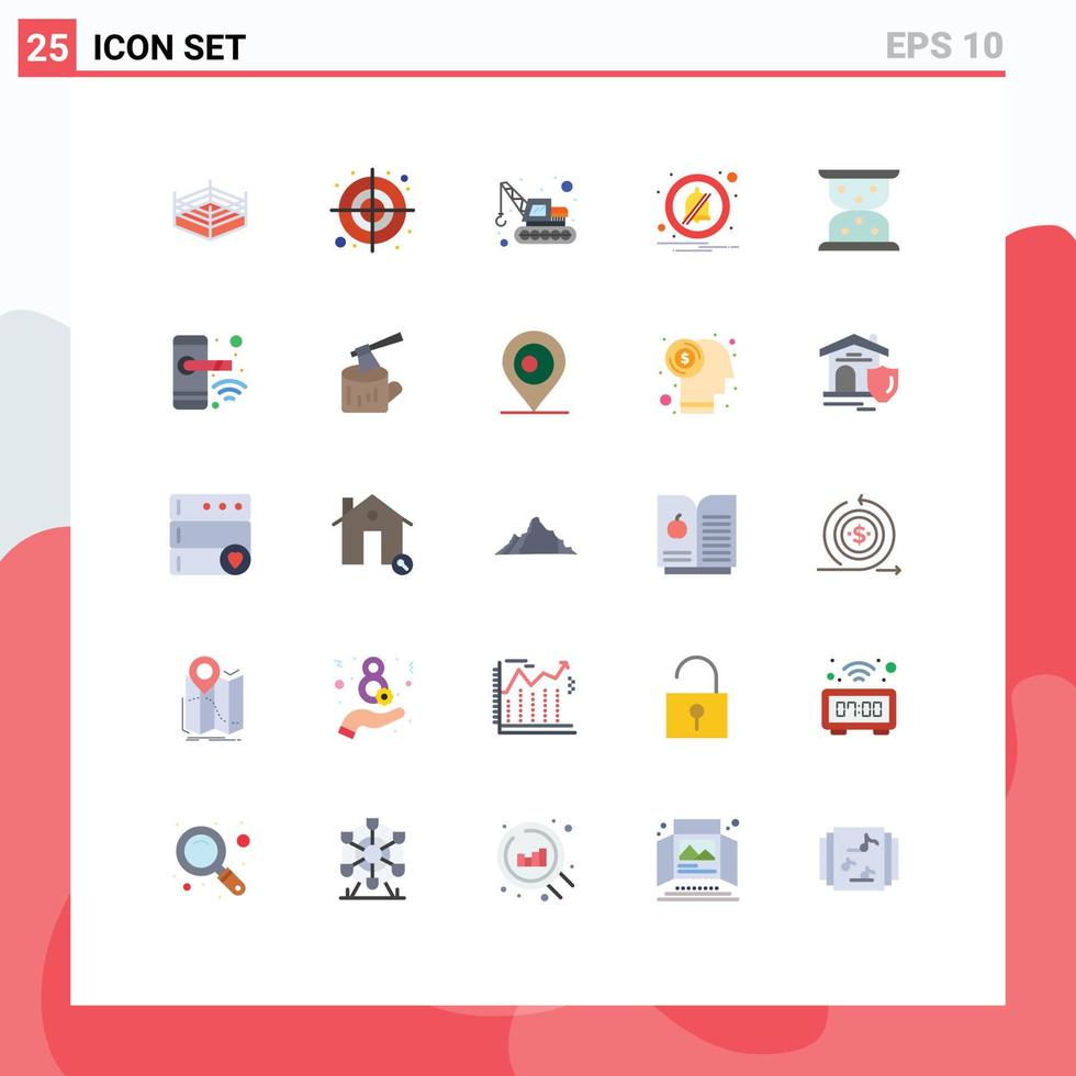 Set of 25 Vector Flat Colors on Grid for home waiting machinery loading off Editable Vector Design Elements