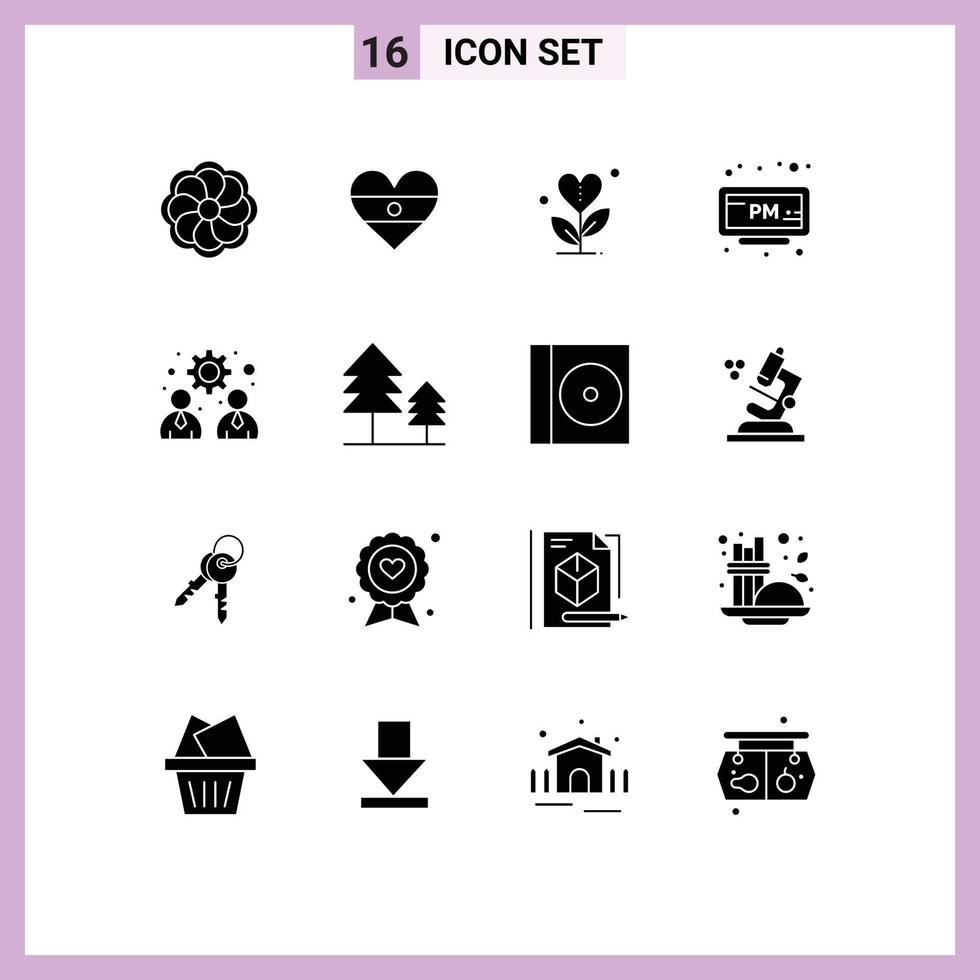 16 Creative Icons Modern Signs and Symbols of management time grow clock alarm Editable Vector Design Elements