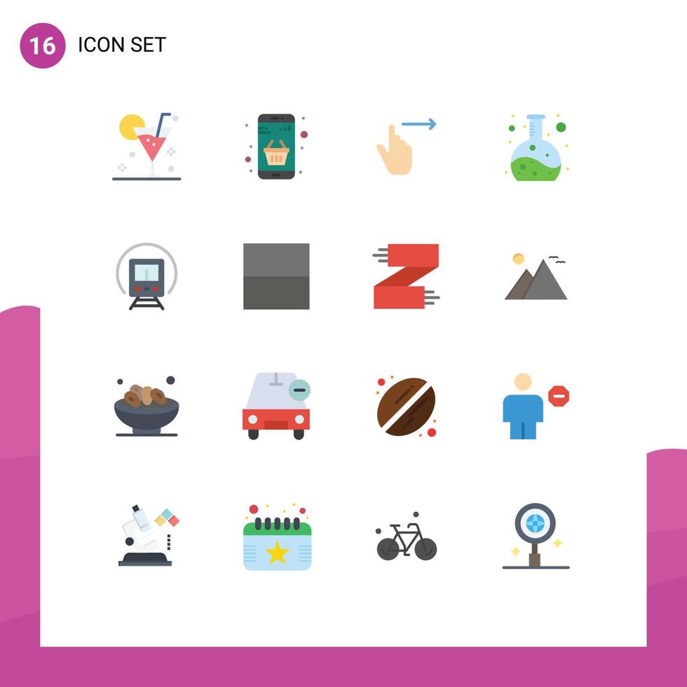 16 Thematic Vector Flat Colors and Editable Symbols of flask chemistry money swipe right Editable Pack of Creative Vector Design Elements