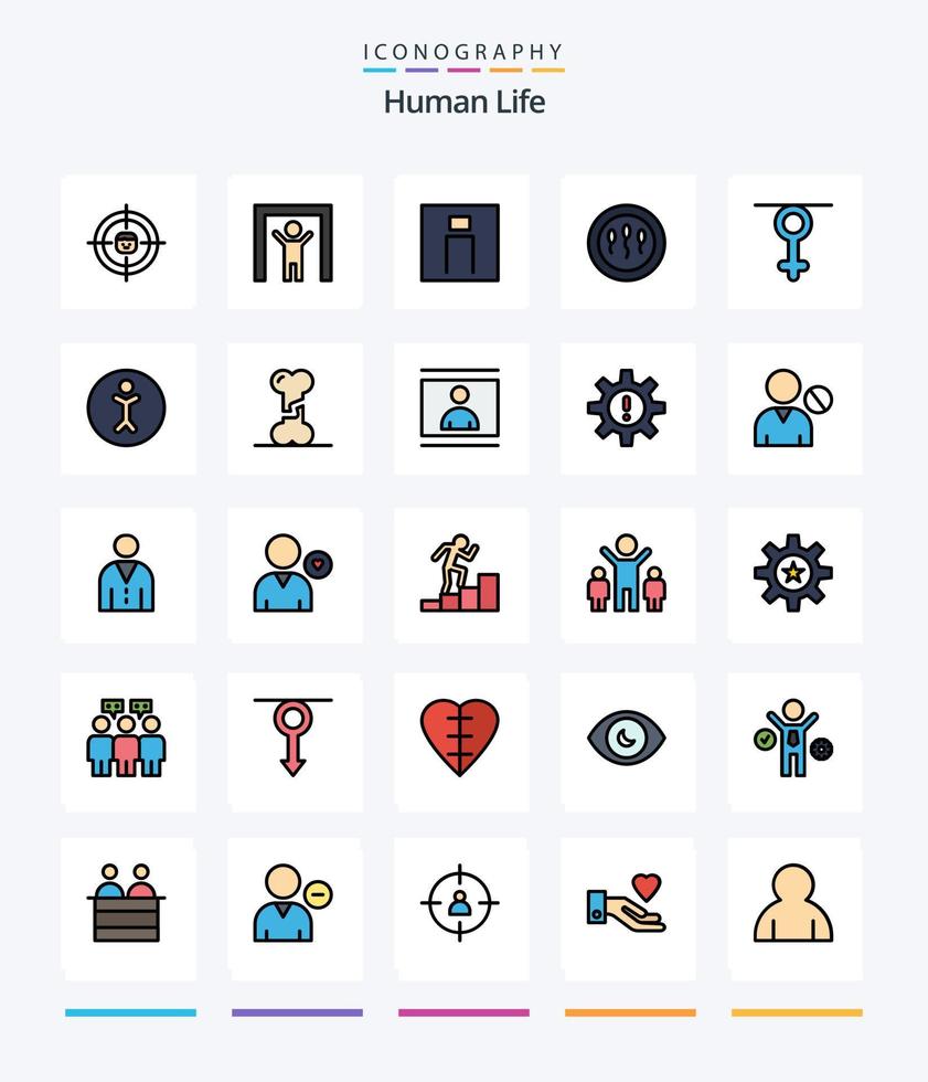 Creative Human 25 Line FIlled icon pack  Such As gender. medicine. human. human. user vector