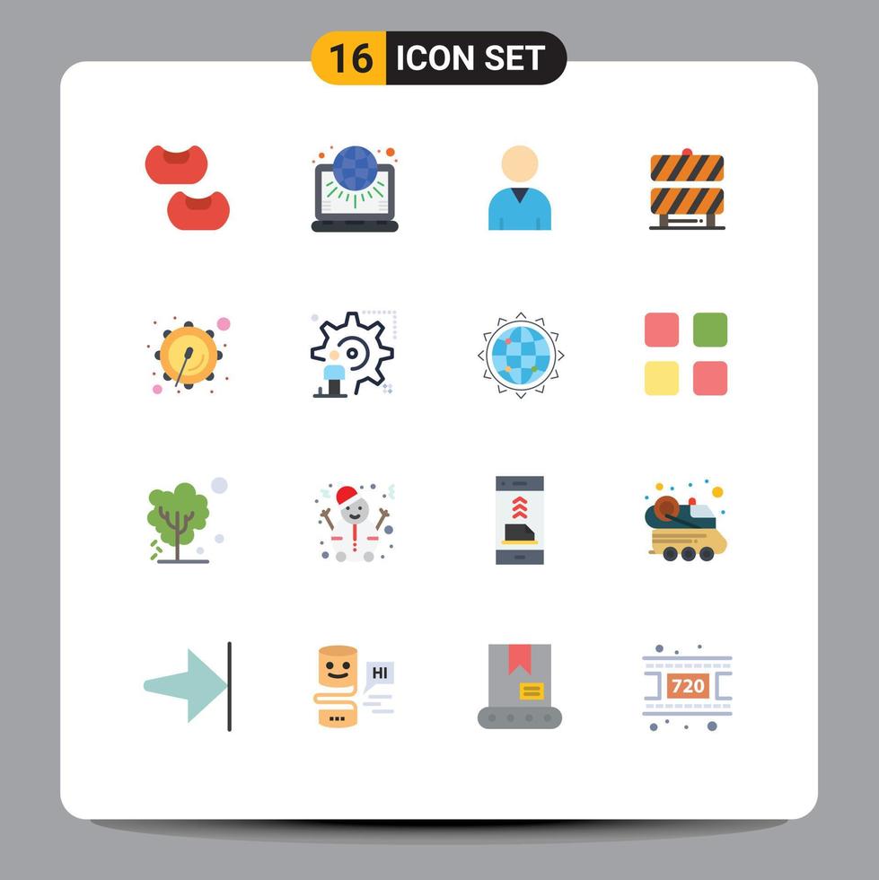 16 Universal Flat Colors Set for Web and Mobile Applications user parade resources drum working area Editable Pack of Creative Vector Design Elements