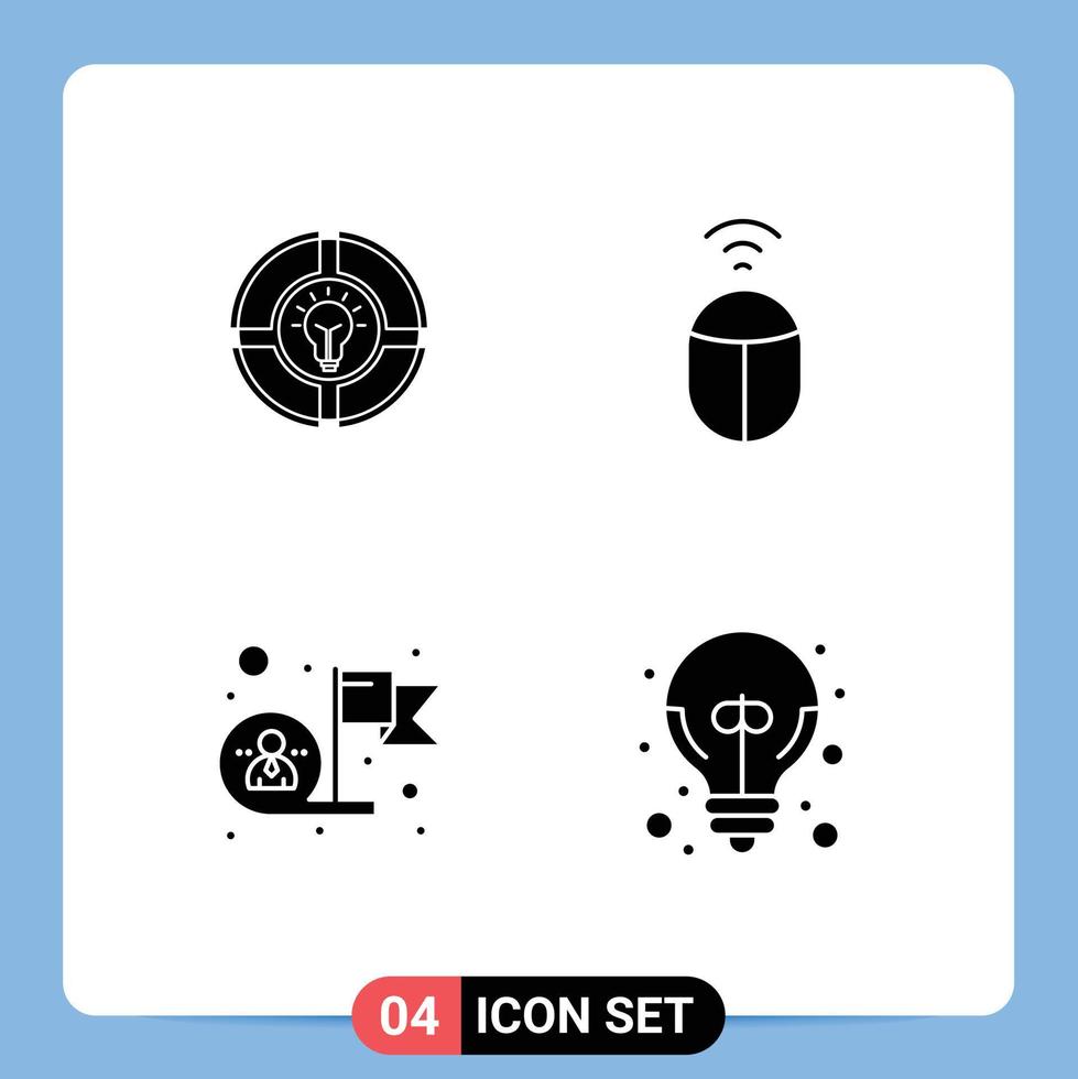 Pack of Modern Solid Glyphs Signs and Symbols for Web Print Media such as bulb employee light wifi success Editable Vector Design Elements