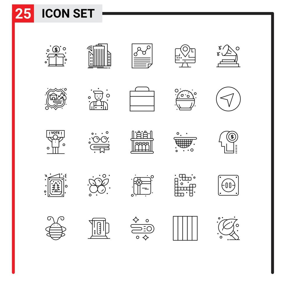 25 Creative Icons Modern Signs and Symbols of education map urban computer page Editable Vector Design Elements