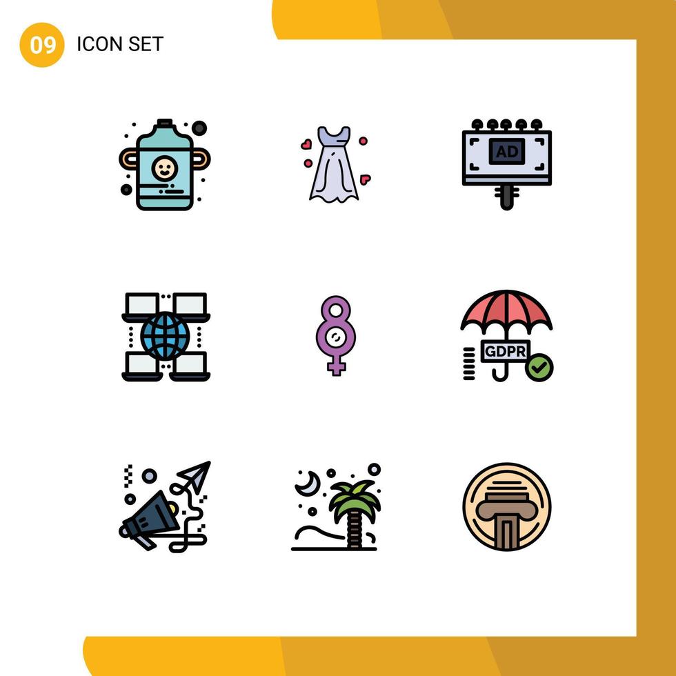 9 Creative Icons Modern Signs and Symbols of gdpr symbol advertising eight digital Editable Vector Design Elements