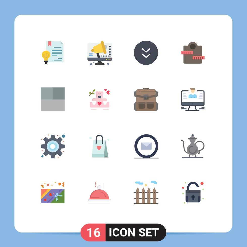 Flat Color Pack of 16 Universal Symbols of grid healthcare computer machine download Editable Pack of Creative Vector Design Elements