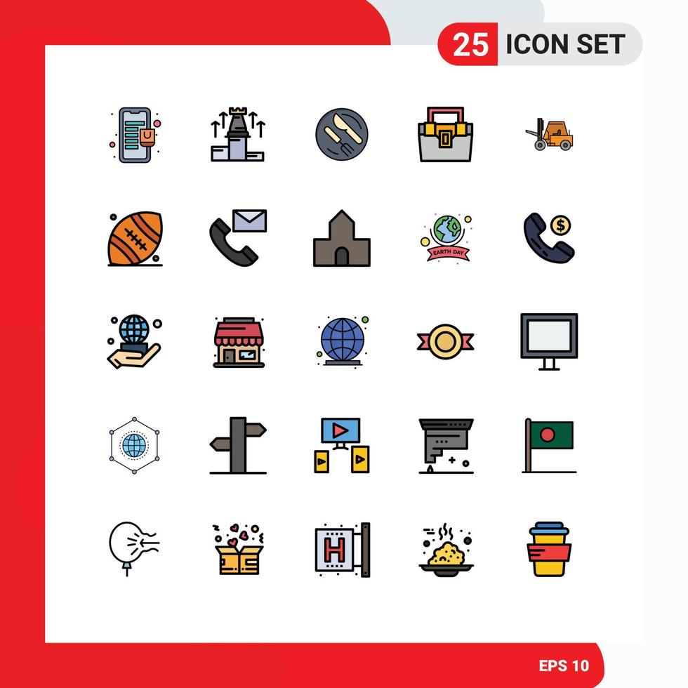 25 Creative Icons Modern Signs and Symbols of toolkit construction arrow box knife Editable Vector Design Elements
