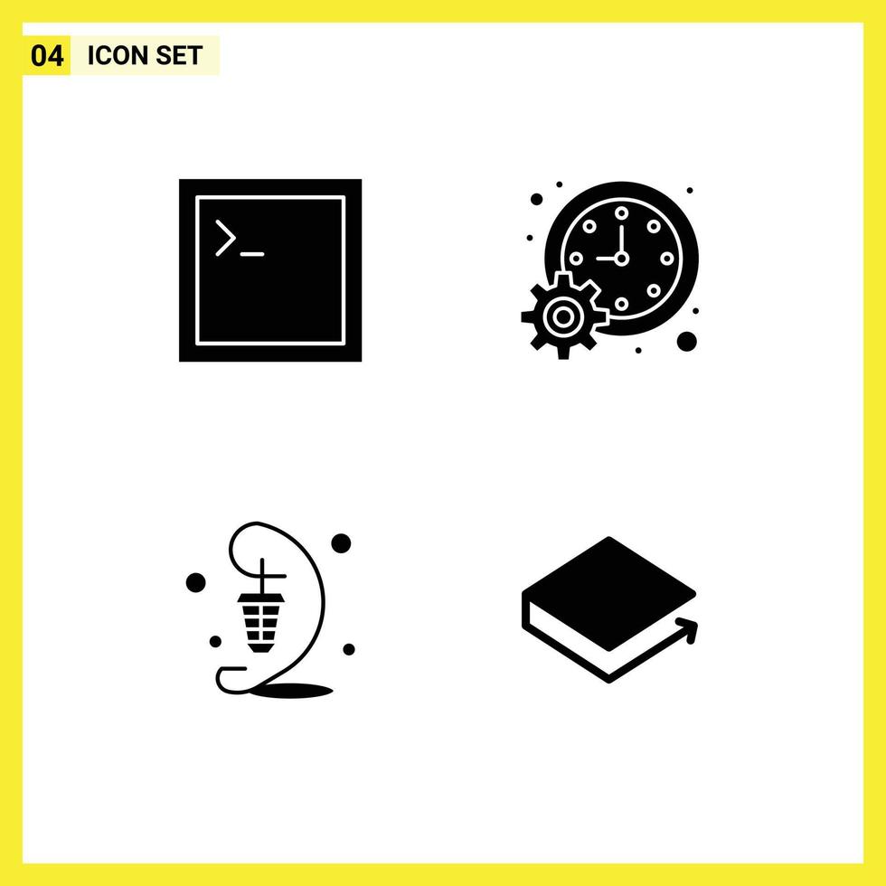 Universal Solid Glyph Signs Symbols of code light business schedule lamp Editable Vector Design Elements