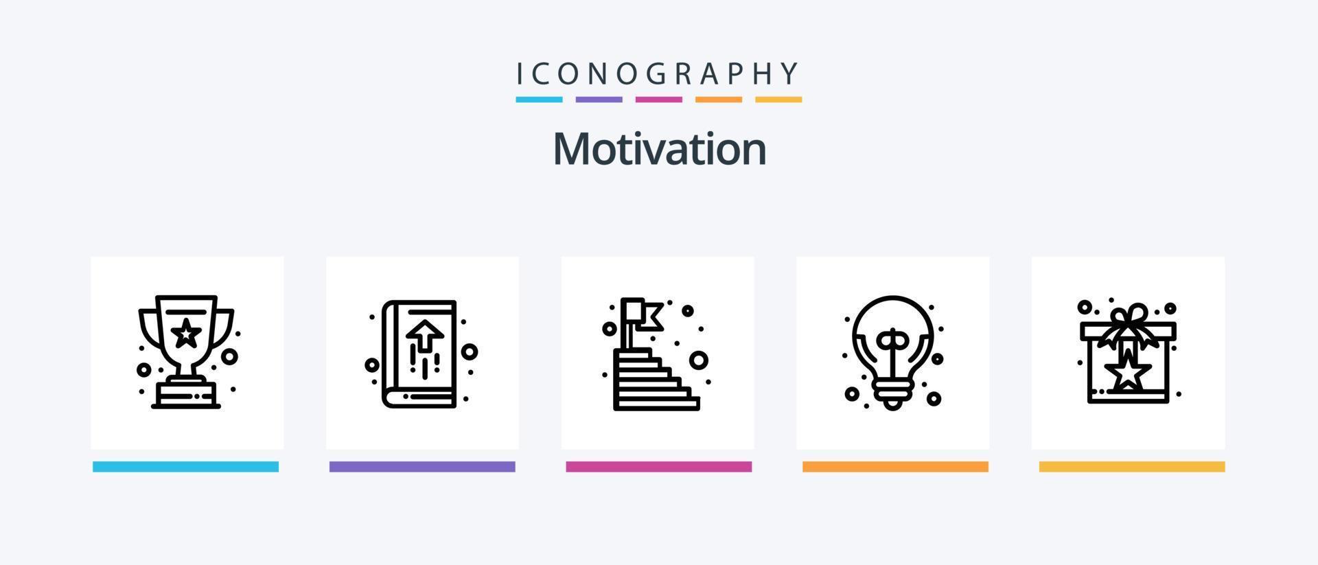 Motivation Line 5 Icon Pack Including badge. social. checklist. reward. position. Creative Icons Design vector