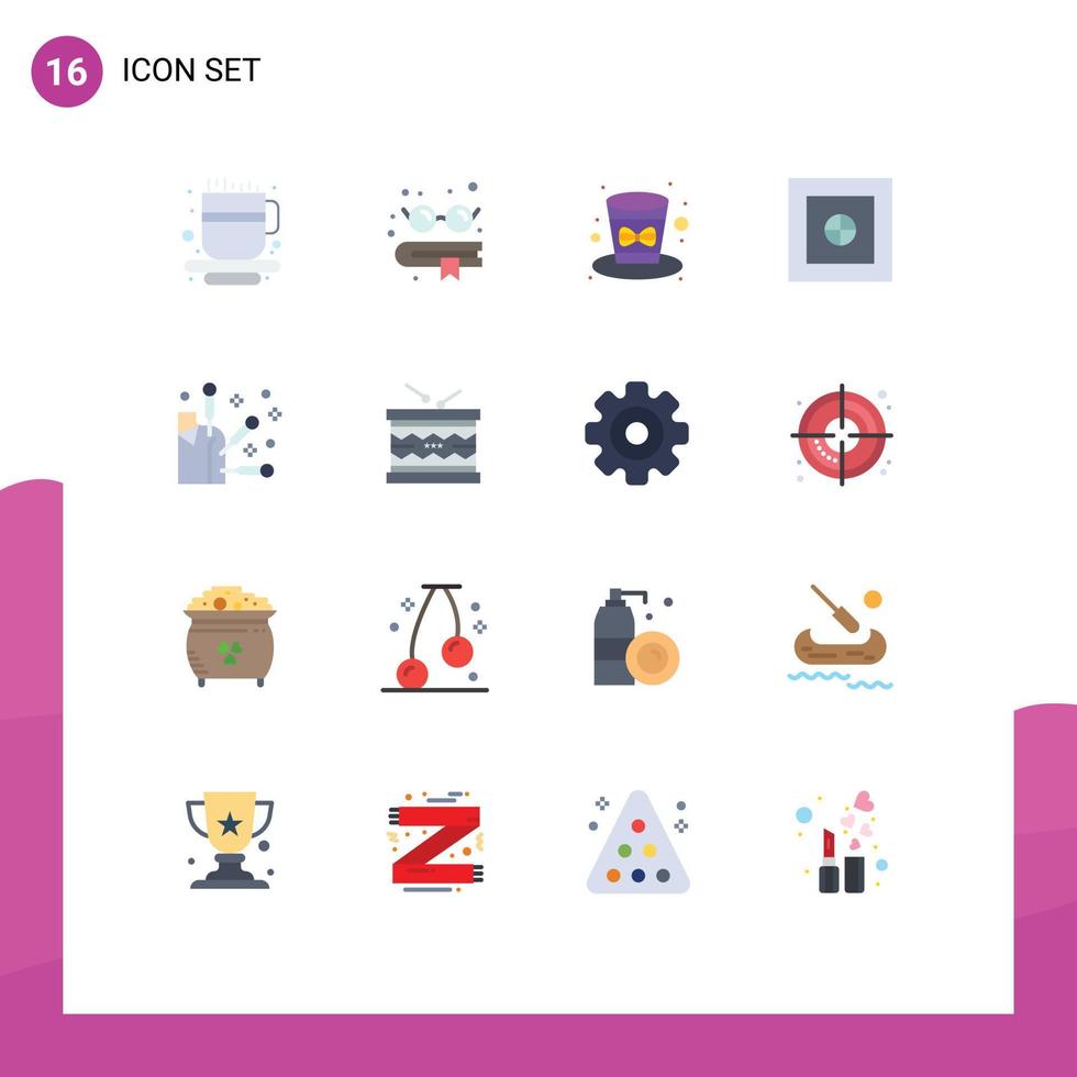 16 Flat Color concept for Websites Mobile and Apps instrument element hat spa safe Editable Pack of Creative Vector Design Elements