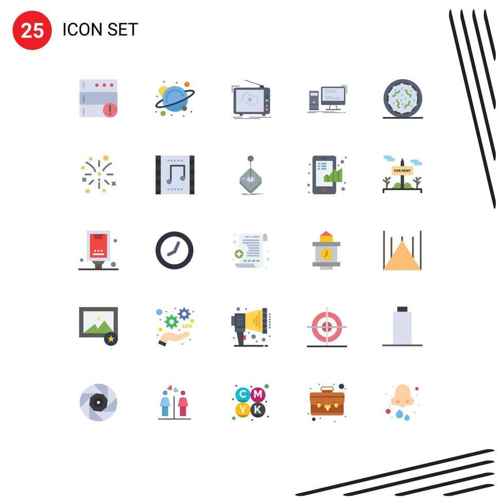 Modern Set of 25 Flat Colors and symbols such as halloween pc ad gaming computer Editable Vector Design Elements