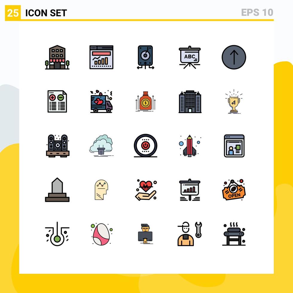 25 Creative Icons Modern Signs and Symbols of arrow education web bag server Editable Vector Design Elements