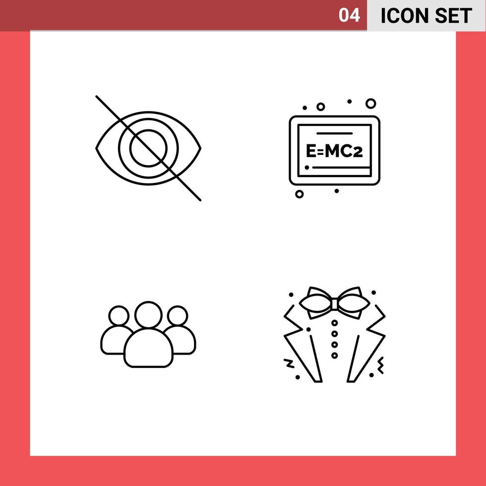 User Interface Pack of 4 Basic Filledline Flat Colors of disable team board friends heart Editable Vector Design Elements