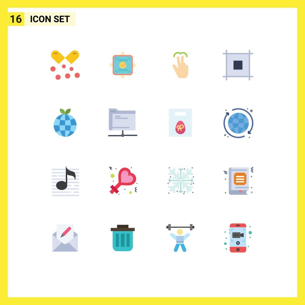 Set of 16 Modern UI Icons Symbols Signs for earth page agreement layout touch Editable Pack of Creative Vector Design Elements