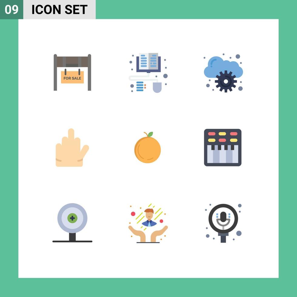 Modern Set of 9 Flat Colors Pictograph of movie chinese computing china stop Editable Vector Design Elements