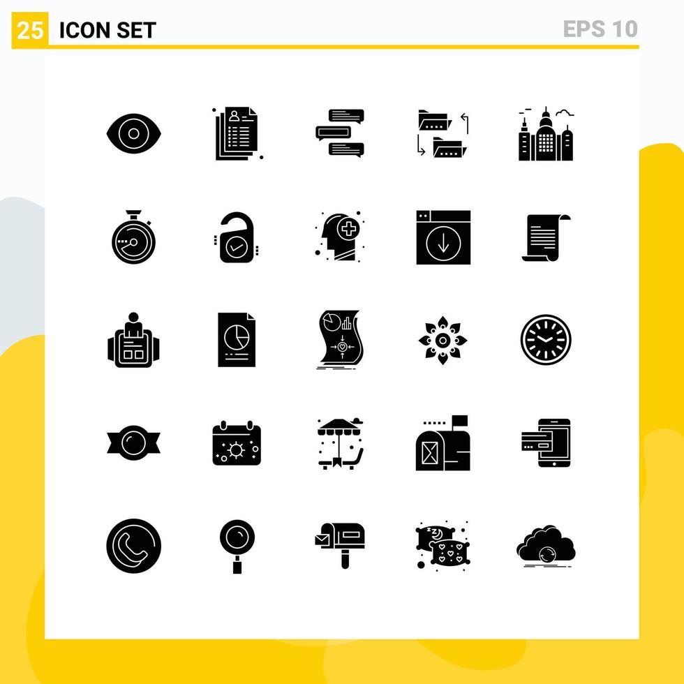 Stock Vector Icon Pack of 25 Line Signs and Symbols for sharing file chat document talks Editable Vector Design Elements