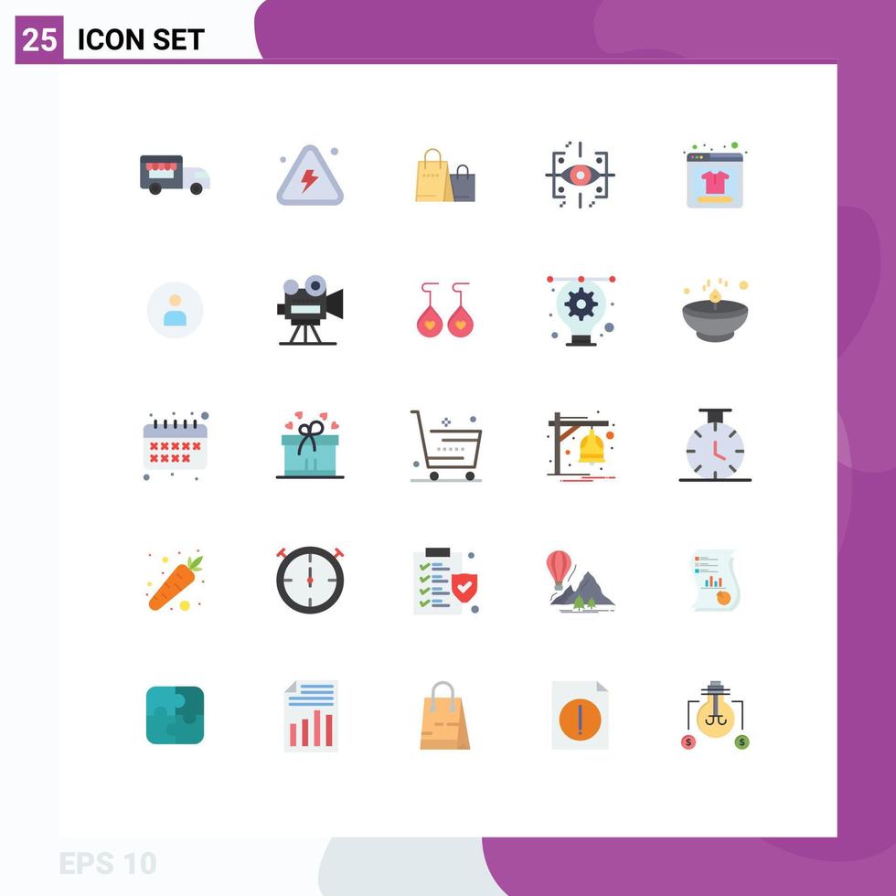 Editable Vector Line Pack of 25 Simple Flat Colors of online shopping gen bag future advanced Editable Vector Design Elements