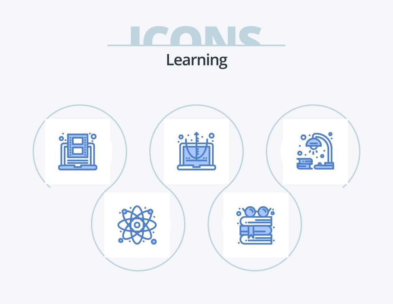 Learning Blue Icon Pack 5 Icon Design. book. education. education. computer. youtube vector